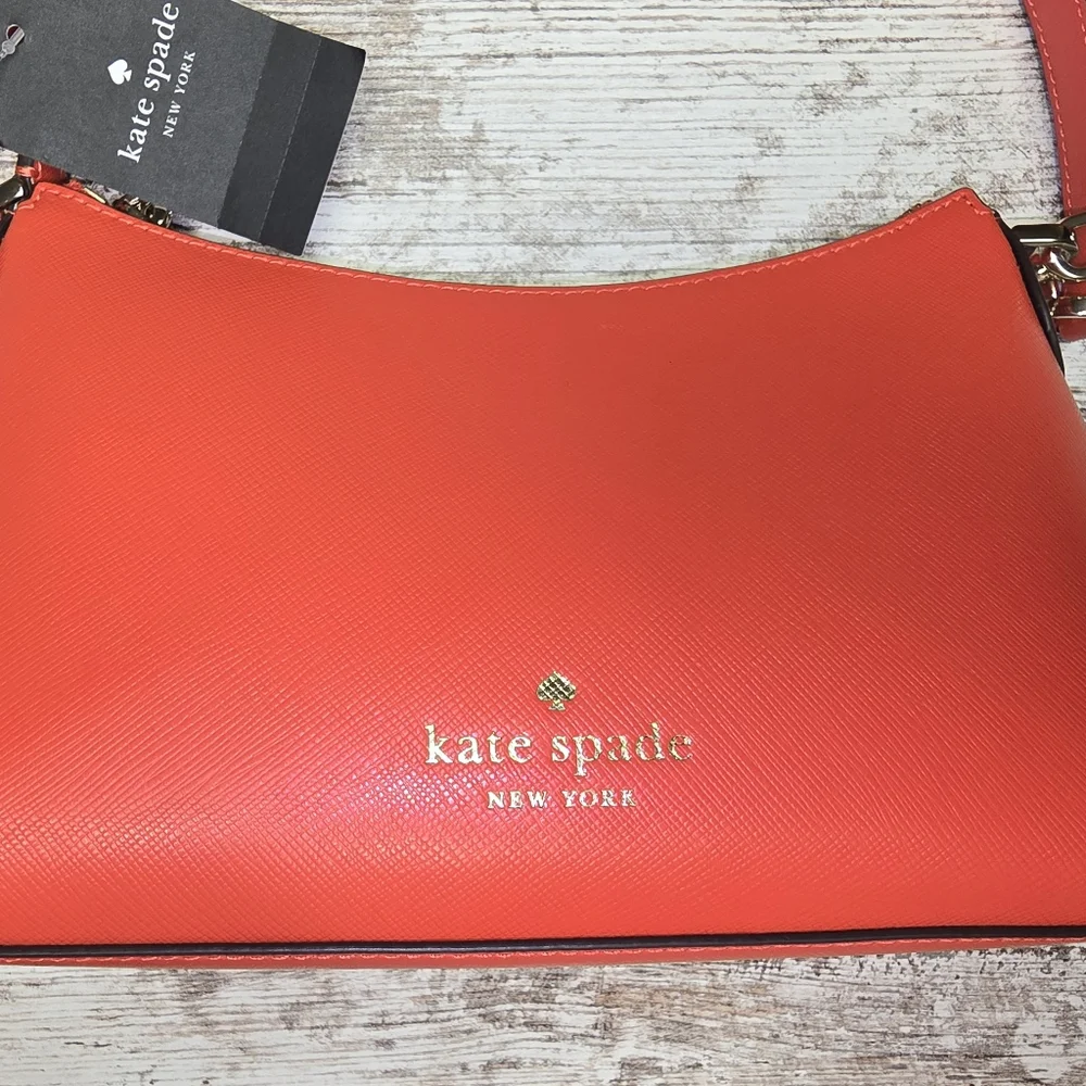 Kate Spade Sm Shoulder Purse Orangish Red NWT - Picture 3 of 6